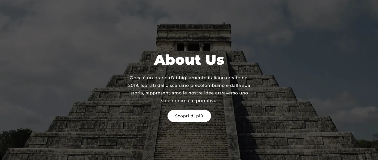 Home page dello store ONCA